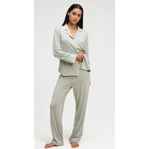 Dore‎ & Rose Long Tencel PJ Set In Champagne Size Large New With Tags